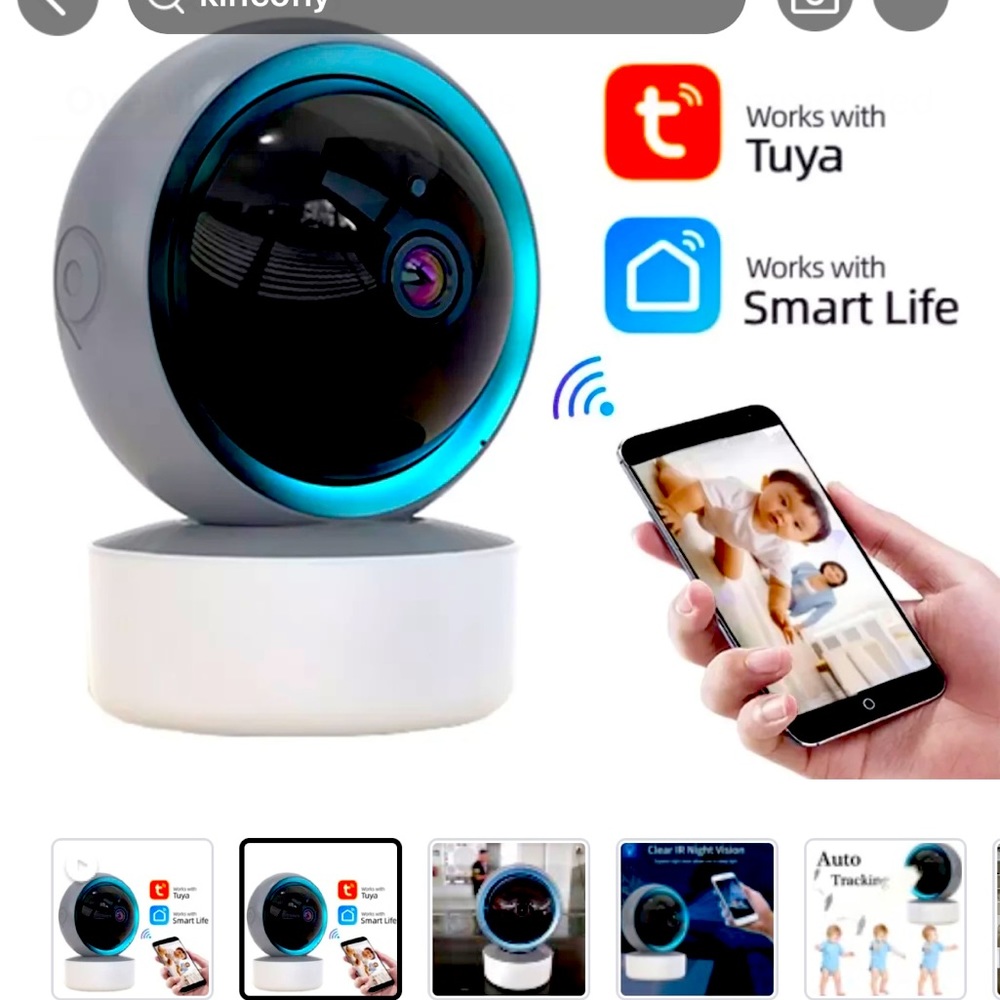 Smart Wi-Fi camera with Tuya app and smart tracking